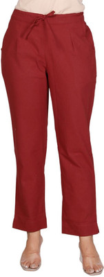 Pranjal Regular Fit Women Maroon Trousers