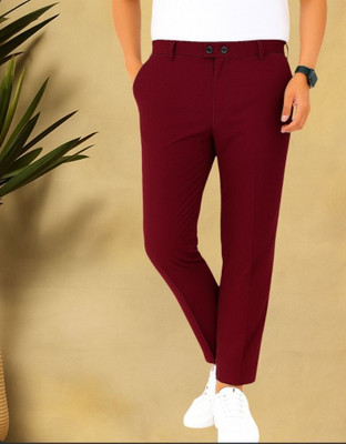 STYROVA Solid Men Maroon Track Pants