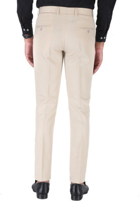 VURSO Regular Fit Men Cream Trousers