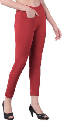 Comfort Lady Regular Fit Women Maroon Trousers