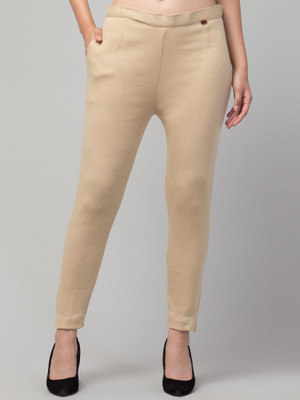 DIAMOND RUBY Regular Fit Women Gold Trousers