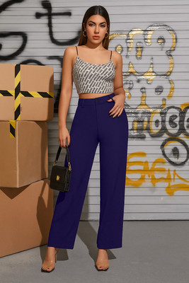 NT Creation Regular Fit Women Blue Trousers