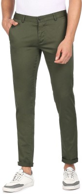 ARROW Slim Fit Men Green Trousers