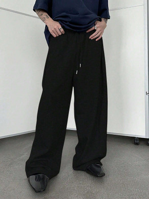 Dockstreet Loose Fit Men Black Trousers