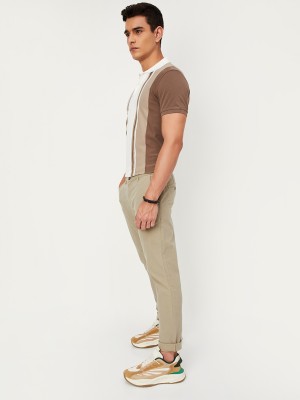 MAX Regular Fit Men Brown Trousers