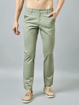 STUDIO NEXX Slim Fit Men Light Green Trousers