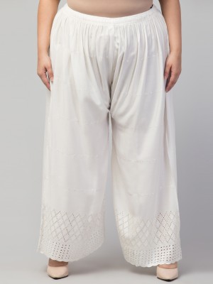 STYLE PREZONE Relaxed Women White Trousers