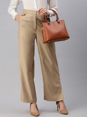 De Moza Regular Fit Women Beige Trousers
