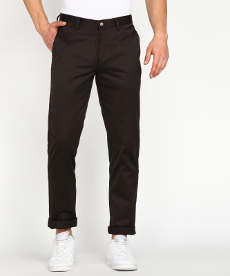 PETER ENGLAND Slim Fit Men Brown Trousers