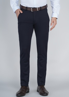 PETER ENGLAND Slim Fit Men Dark Blue Trousers