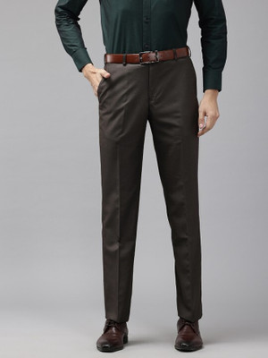 PARK AVENUE Regular Fit Men Brown Trousers