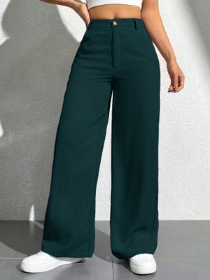 NUCLOTHS Regular Fit Women Green Trousers