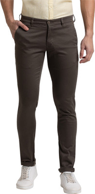 PARX Regular Fit Men Dark Green Trousers