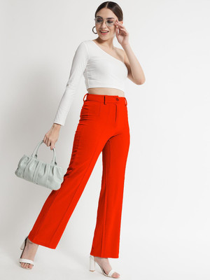 KOTTY Regular Fit Women Orange Trousers