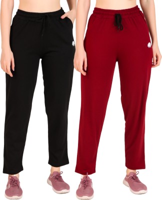 GAA Regular Fit Women Black, Maroon Trousers