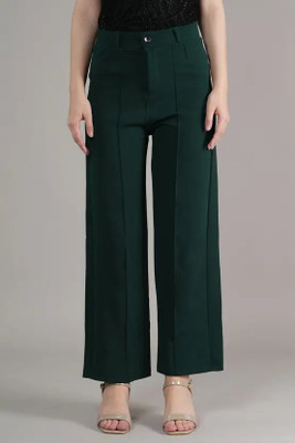 BLUEWEARS Regular Fit Women Dark Green Trousers