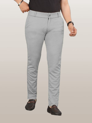 Nortex Regular Fit Men Silver Trousers