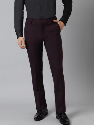 SUBTRACT Slim Fit Men Maroon Trousers
