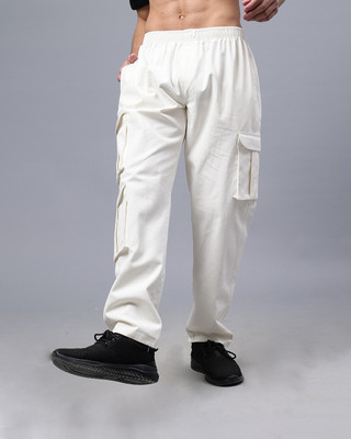 Mad Over Print Relaxed Men Cream Trousers