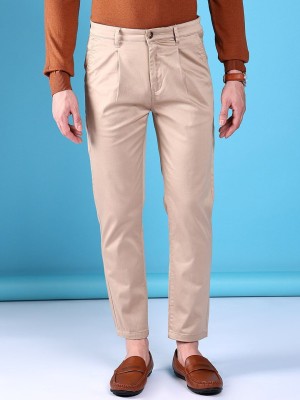 The Indian Garage Co. Slim Fit Men Brown Trousers