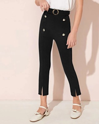 ADDYVERO Regular Fit Girls Black Trousers