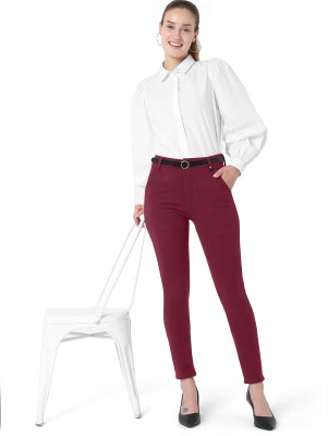 MP40 Regular Fit, Slim Fit, Relaxed Women Maroon, Red, Dark Blue, Grey, Light Blue, Black, Blue, White Trousers
