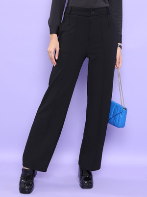 Tokyo Talkies Regular Fit Women Black Trousers