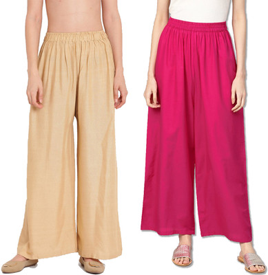 Go Gazab Loose Fit Women Gold, Pink Trousers