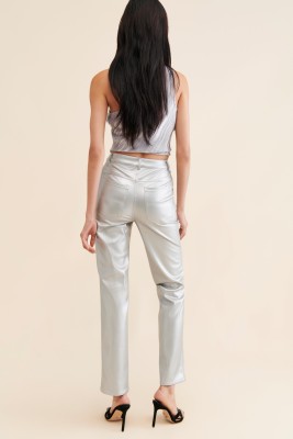 TANDUL Regular Fit Women Silver Trousers