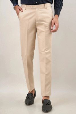 SEVEN HUNTERS Regular Fit Men Cream Trousers