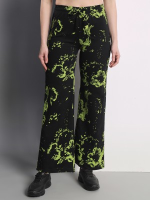 Om Creation Flared Women Black Trousers