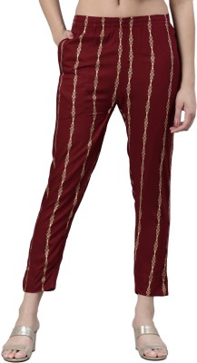 Kryptic Slim Fit Women Maroon Trousers