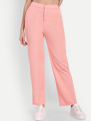 Broadstar Straight Fit Women Pink Trousers