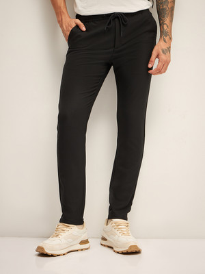 THE BEAR HOUSE Slim Fit Men Black Trousers