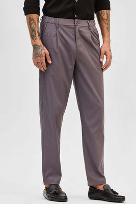 Snitch Slim Fit Men Grey Trousers