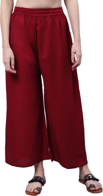 legitlooks Comfort Fit, Flared, Regular Fit, Relaxed Women Maroon Trousers