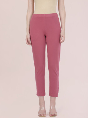 GO COLORS Regular Fit Women Red Trousers