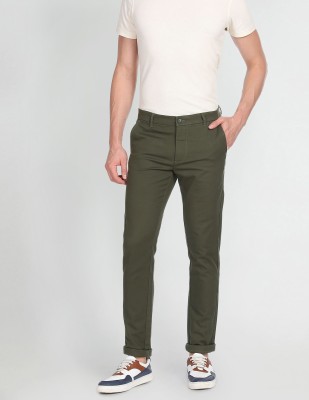 Arrow Sport Slim Fit Men Green Trousers