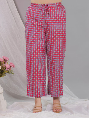 Aramya Comfort Fit Women Pink Trousers