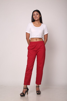 Kapokfashion Regular Fit Women Red Trousers