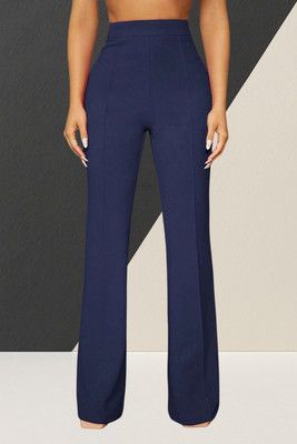 SKD TRENDZ Comfort Fit, Regular Fit Women Dark Blue Trousers