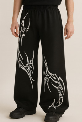 Vuzzan Relaxed Men Black Trousers