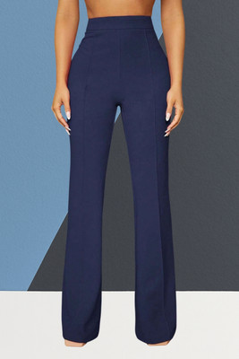 SKD TRENDZ Comfort Fit, Regular Fit Women Dark Blue Trousers