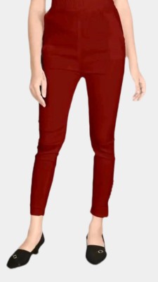 samar Regular Fit Women Maroon Trousers