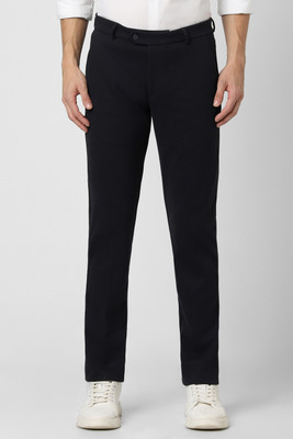 PETER ENGLAND Slim Fit Men Dark Blue Trousers