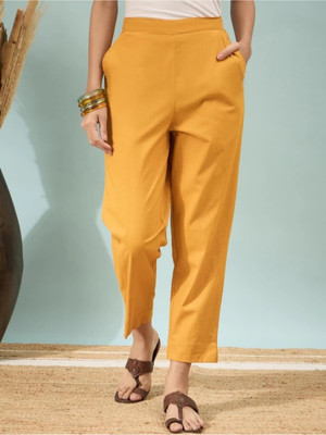 HouseOfCommon Regular Fit Women Yellow Trousers