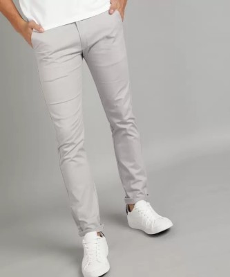 Ms Creeation Slim Fit Men Grey Trousers