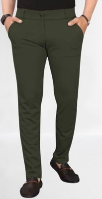 Advikfashion Slim Fit Men Green Trousers