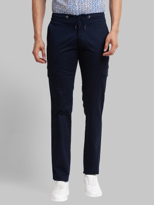 PARX Tapered Men Dark Blue Trousers