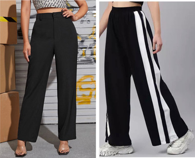 kronmenien Regular Fit Women Black Trousers
